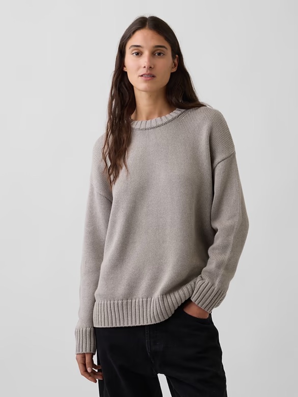 Trending GAP Crewneck Sweater in Light Taupe